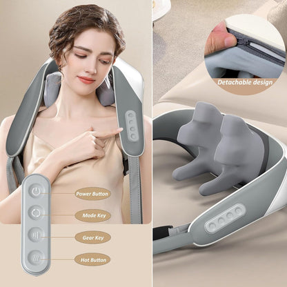 Masajeador para cuello, hombros y espalda con calor terapéutico